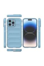 Uray store Apple iPhone 15 Pro Kılıf Optimum Silikon - Sky Blue - Görsel 2