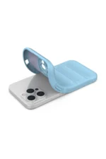 Uray store Apple iPhone 15 Pro Kılıf Optimum Silikon - Sky Blue - Görsel 4