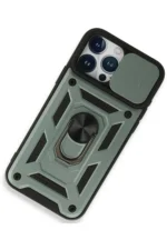 Uray store Apple iPhone 15 Pro Kılıf Pars Lens Yüzüklü Silikon - Yeşil - Görsel 2