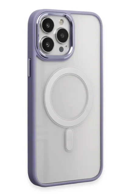 Uray store Apple iPhone 15 Pro Kılıf Room Magneticsafe Silikon - Lila
