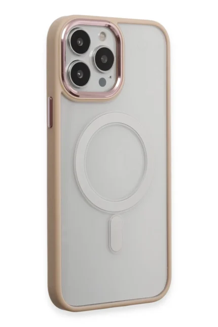 Uray store Apple iPhone 15 Pro Kılıf Room Magneticsafe Silikon - Pudra