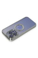 Uray store Apple iPhone 15 Pro Kılıf Slot Silikon - Gümüş - Görsel 3