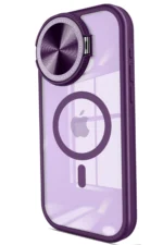 Uray store Apple iPhone 15 Pro Kılıf Teleskop Lens Magsafe Silikon Kapak - Derin Mor