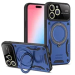 Uray store Apple iPhone 15 Pro Joy Lens Standlı Kapak - Lacivert