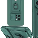 Uray store Apple iPhone 15 Pro Kılıf Zuma Kartvizitli Yüzüklü Silikon - Yeşil