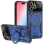 Uray store Apple iPhone 15 Pro Max Joy Lens Standlı Kapak - Lacivert
