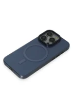 Uray store Apple iPhone 15 Pro Max Kılıf Anka PC Magneticsafe Sert Metal Kapak - Lacivert - Görsel 3