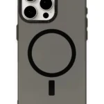 Uray store Apple iPhone 15 Pro Max Kılıf Anka PC Magneticsafe Sert Metal Kapak - Siyah