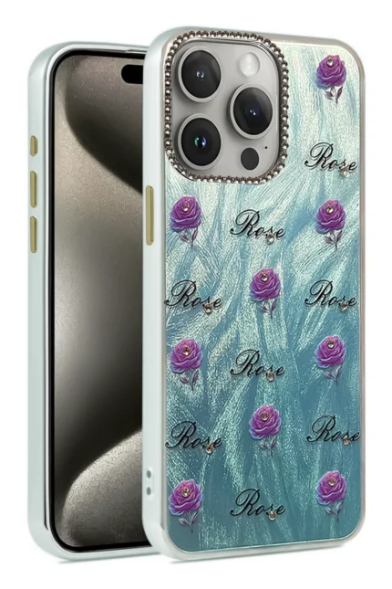 Uray store Apple iPhone 15 Pro Max Kılıf Blade Aynalı Desenli Kapak - Desen 9