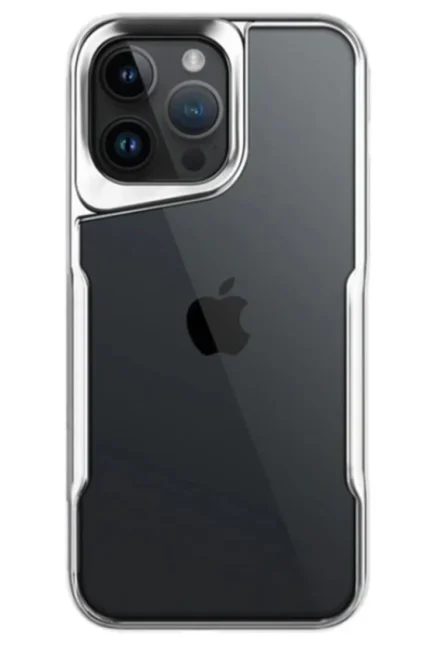 Uray store Apple iPhone 15 Pro Max Kılıf Boyi Silikon Kapak - Gümüş