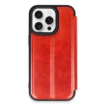 Uray store Apple iPhone 15 Pro Max Kılıf Flip Cover - Kırmızı