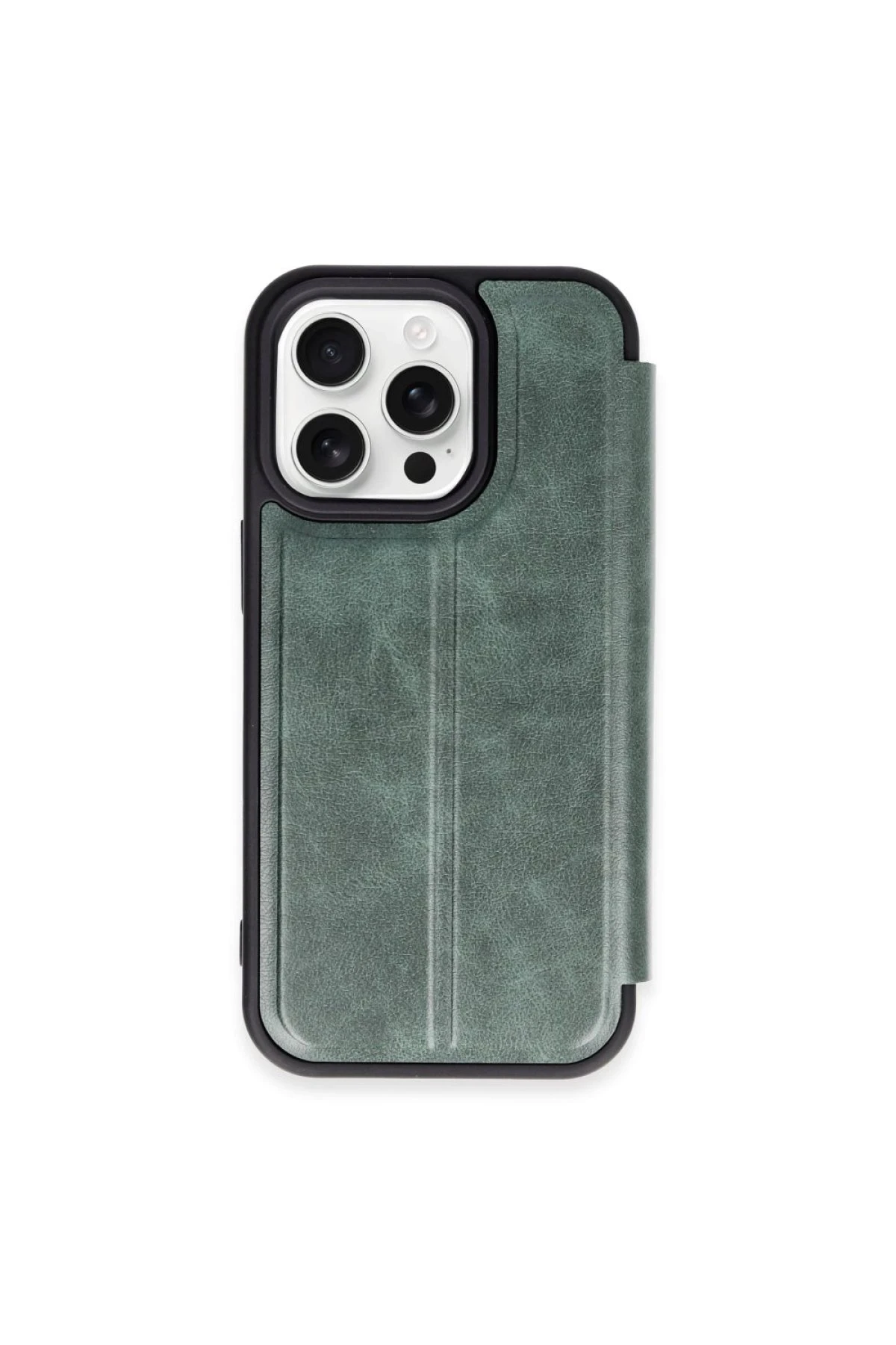 newface-iphone-15-pro-max-kilif-flip-cover-koyu-yesil-default Uray store Apple iPhone 15 Pro Max Kılıf Flip Cover - Koyu Yeşil - Görsel 1