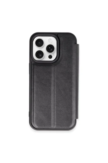 Uray store Apple iPhone 15 Pro Max Kılıf Flip Cover - Siyah