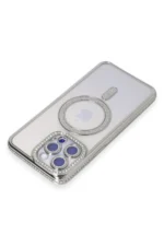 Uray store Apple iPhone 15 Pro Max Kılıf Joke Simli Magneticsafe Kılıf - Gümüş - Görsel 2