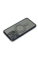 Uray store Apple iPhone 15 Pro Max Kılıf Joke Simli Magneticsafe Kılıf - Lacivert - Görsel 2