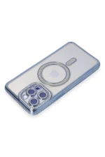 Uray store Apple iPhone 15 Pro Max Kılıf Joke Simli Magneticsafe Kılıf - Mavi - Görsel 2