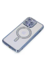 Uray store Apple iPhone 15 Pro Max Kılıf Joke Simli Magneticsafe Kılıf - Mavi - Görsel 3