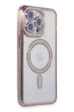 Uray store Apple iPhone 15 Pro Max Kılıf Joke Simli Magneticsafe Kılıf - Pembe