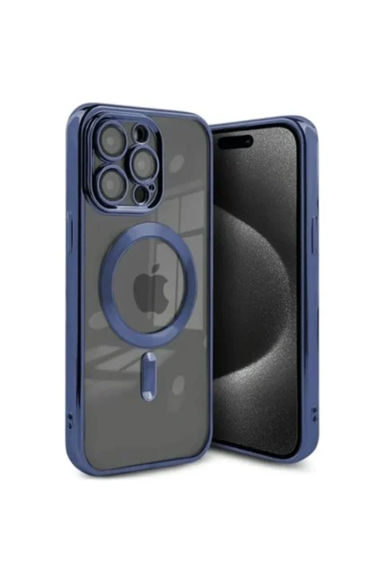 Uray store Apple iPhone 15 Pro Max Kılıf Kross Magneticsafe Kapak - Lacivert