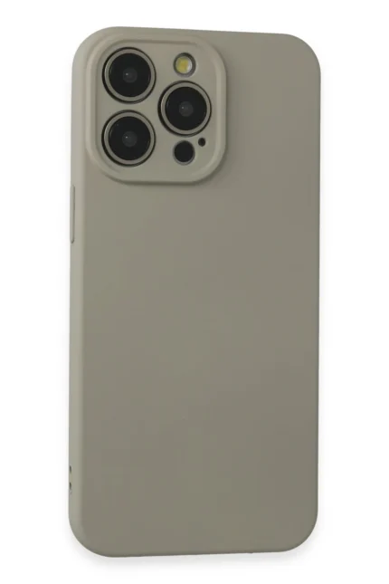 Uray store Apple iPhone 15 Pro Max Kılıf Nano içi Kadife Silikon - Beyaz Titanyum
