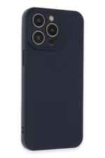 Uray store Apple iPhone 15 Pro Max Kılıf Nano içi Kadife Silikon - Lacivert - Görsel 3