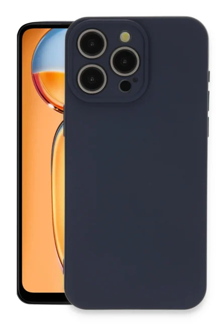 Uray store Apple iPhone 15 Pro Max Kılıf Nano içi Kadife Silikon - Lacivert