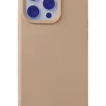 Uray store Apple iPhone 15 Pro Max Kılıf Nano içi Kadife Silikon - Pudra