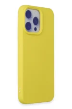 Uray store Apple iPhone 15 Pro Max Kılıf Nano içi Kadife Silikon - Sarı - Görsel 2