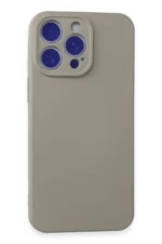 Uray store Apple iPhone 15 Pro Max Kılıf Nano içi Kadife Silikon - Titan Gri