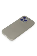 Uray store Apple iPhone 15 Pro Max Kılıf Nano içi Kadife Silikon - Titan Gri - Görsel 4