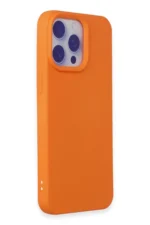 Uray store Apple iPhone 15 Pro Max Kılıf Nano içi Kadife Silikon - Turuncu - Görsel 2
