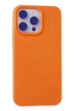 Uray store Apple iPhone 15 Pro Max Kılıf Nano içi Kadife Silikon - Turuncu