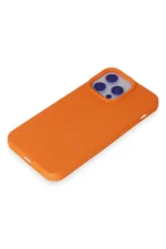 Uray store Apple iPhone 15 Pro Max Kılıf Nano içi Kadife Silikon - Turuncu - Görsel 4