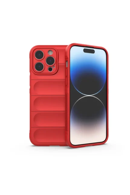 Uray store Apple iPhone 15 Pro Max Kılıf Optimum Silikon - Kırmızı