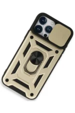 Uray store Apple iPhone 15 Pro Max Kılıf Pars Lens Yüzüklü Silikon - Gold - Görsel 2