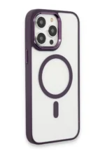 Uray store Apple iPhone 15 Pro Max Kılıf Room Magneticsafe Silikon - Derin Mor