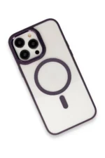 Uray store Apple iPhone 15 Pro Max Kılıf Room Magneticsafe Silikon - Derin Mor - Görsel 3