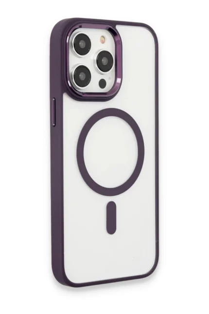Uray store Apple iPhone 15 Pro Max Kılıf Room Magneticsafe Silikon - Derin Mor
