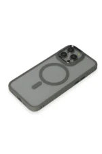 Uray store Apple iPhone 15 Pro Max Kılıf Room Magneticsafe Silikon - Gri - Görsel 4