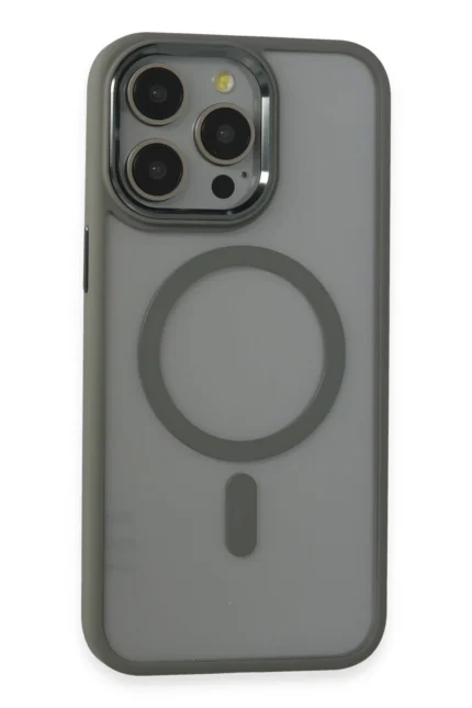 Uray store Apple iPhone 15 Pro Max Kılıf Room Magneticsafe Silikon - Gri