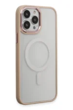 Uray store Apple iPhone 15 Pro Max Kılıf Room Magneticsafe Silikon - Pudra