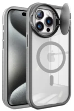Uray store Apple iPhone 15 Pro Max Kılıf Teleskop Lens Magsafe Silikon Kapak - Titan Gri - Görsel 2