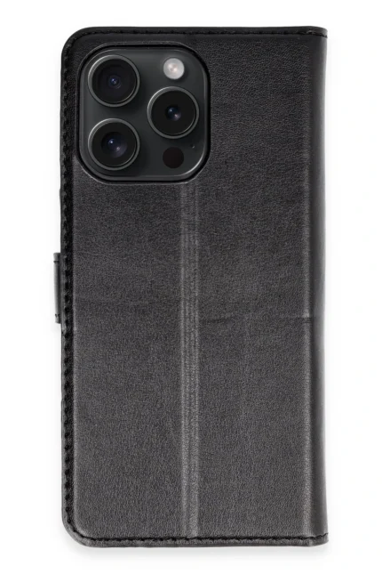 Uray store Apple iPhone 15 Pro Max Kılıf Trend S Plus Kapaklı Kılıf - Siyah