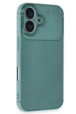 Uray store Apple iPhone 16 Kılıf Auto Focus Karbon Kapak - Koyu Yeşil - Görsel 2