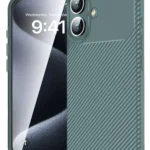 Uray store Apple iPhone 16 Kılıf Auto Focus Karbon Kapak - Koyu Yeşil