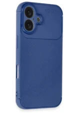 Uray store Apple iPhone 16 Kılıf Auto Focus Karbon Kapak - Lacivert - Görsel 2