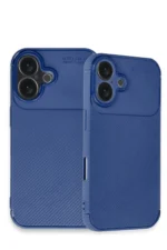 Uray store Apple iPhone 16 Kılıf Auto Focus Karbon Kapak - Lacivert - Görsel 3