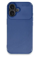Uray store Apple iPhone 16 Kılıf Auto Focus Karbon Kapak - Lacivert - Görsel 4