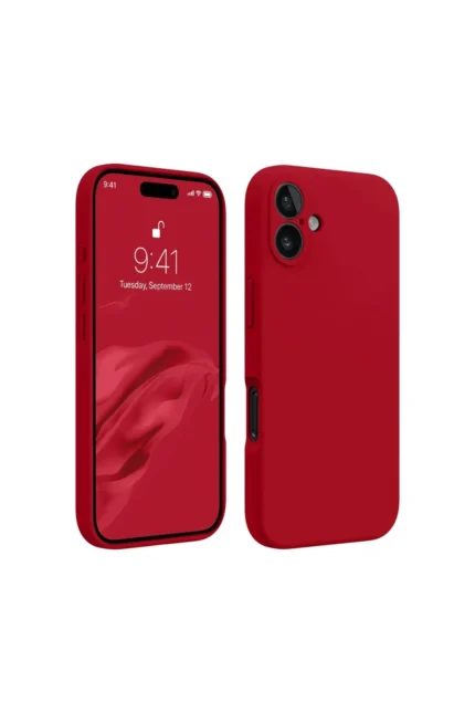 Uray store Apple iPhone 16 Kılıf First Silikon - Kırmızı