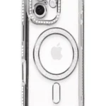 Uray store Apple iPhone 16 Kılıf Joke Simli Magneticsafe Kılıf - Gri